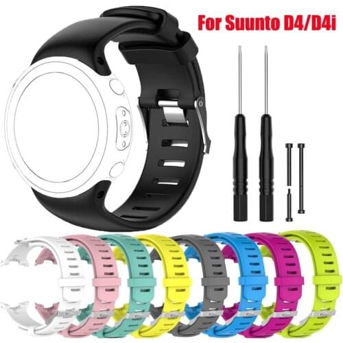 For Suunto D4/D4i Rubber Watch Band Strap Wristband Bracelet for Suunto D4/D4i Silicone Replacement Watchband Accessories