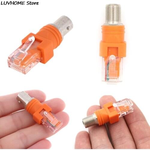 RF Female To RJ45 Male Coaxial Barrel Coupler Adapter Coax Adapter, RJ45 To RF Connector BNC F-Type Connector