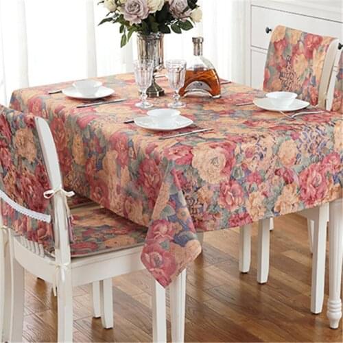 2018 new fashion cotton fabric tablecloth rectangle floral printing table covers for home dining room decoration home textile