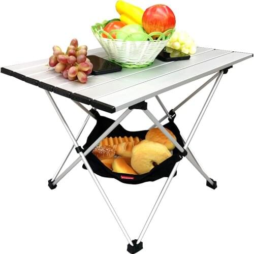 Folding Camping Aluminum Table Lightweight Picnic Table Portable Table with Carry Bag for Hiking, BBQ