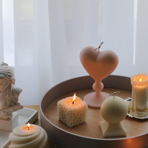 Sweet Big Love Heart Candle Slicone Mold 3d Flower Soy Wax Candle Cake Making Mould Mothers Day Handmade Soap Tools