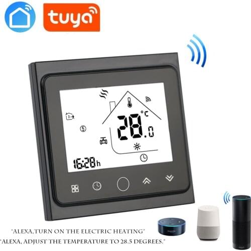Tuya app Thermostat for Electric Heating 16A LCD Display Temperature Controller for Electric Floor Heating