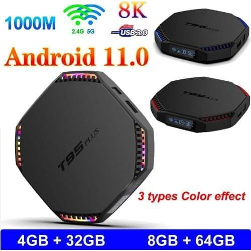 50PCS T95 PLUS rockchip rk3566 quad core T95PLUS 4gb 8gb ram 32gb 64gb rom 8K DUAL WIFI 1000M LAN SMART ANDROID 10 TV BOX