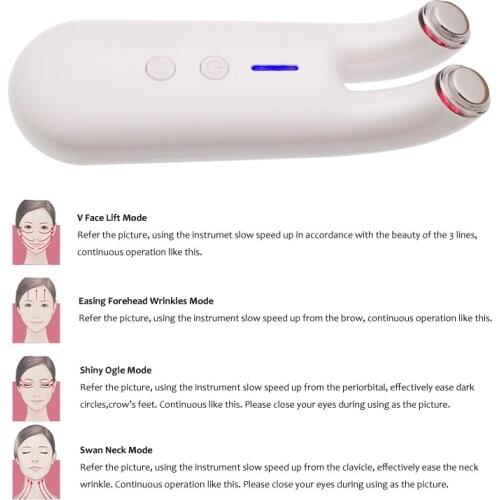 USB Wrinkles Eye Pouch Dark Circles Therapy Collagen Stimulate Skin Lifting Red Light Microcurrent EMS RF Facial Beauty Device