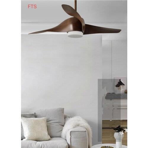 Nordic fan chandelier living room dining room remote control retro spiral fan leaf ceiling fan light simple fan light chandelier