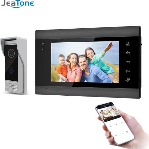 Jeatone 7inch Wireless Wifi Video Intercom System for Home Video Intercom Support Remote Unlock,Motion Detect Record Door Camera