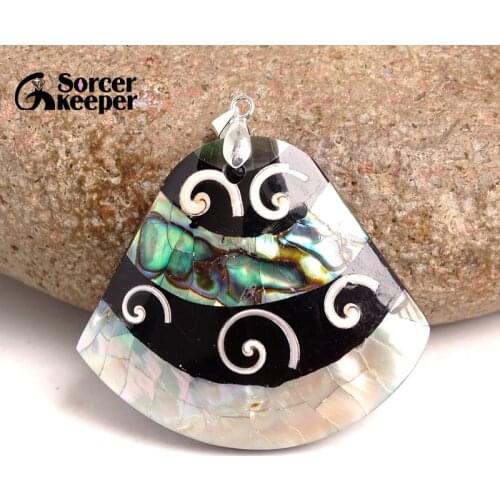 Vintage Natural Mother of Pearl Shell Pendant Antique Silver Plated Abalone Shell Pendants Charms Jewelry Making BD974