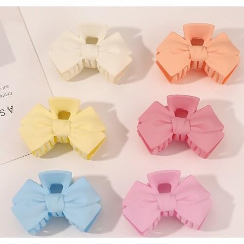 New Fashion Large Boutique Resin Frosted Bow Candy Colors Geometry Hairpin Barrette for Women Girl Accessories Headwear