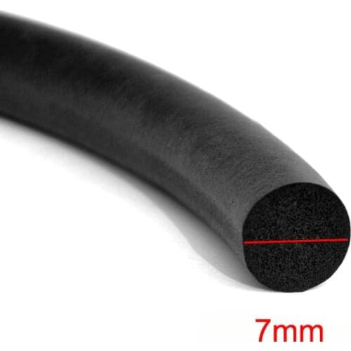 10 meters 7mm DIY O shape car door flexible rubber foam sealing filler strip weatherstrip with steel rope