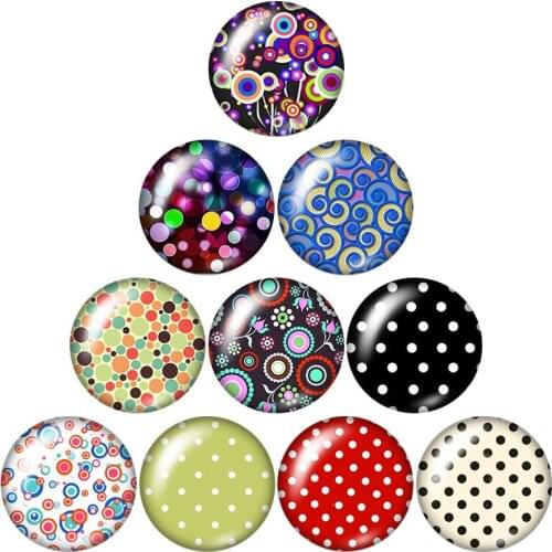 Blue pattern ripple pattern dot 10pcs mixed 12mm/16mm/18mm/25mm Round photo glass cabochon demo flat back Making findings