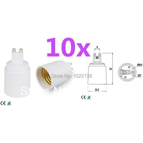 10pcs lamp base G9 to E27 lamp holder Flame retardant PBT CE & RoHS & UL holder adapter E27 to G9 adapter converter