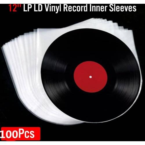 100pcs 12" PE Vinyl Record LP LD Record 7.5" OPP Plastic Bags Anti-static Record Sleeves Outer Inner Clear Cover Container