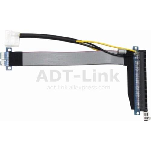 1X TO 16X Flexible Extension PCI Express 1 to 16 X Adapter PCI-E Riser Card Extender Cable with 4pin power for Bitcoin Miner