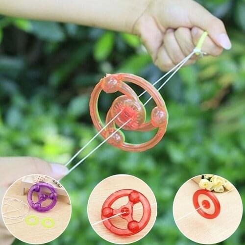 2pcs Luminous Hand Pull Rope Flywheel Board Games for Children Glowing In The Dark Led Lighting Up Kids Toys Board Game