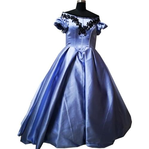 2020 New blue Vintage costumes 18th Duchess Retro medieval Renaissance Reenactment Theatre Civil war Victorian dress D-578