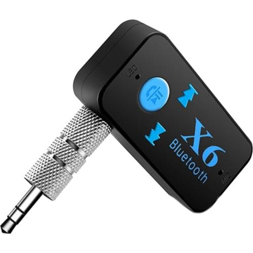 3 in 1 X6 Wireless Bluetooth4.1 Audio Music Receiver Stereo Car Kit Adapter 3.5mm AUX Handsfree Car Kit Support TF Card