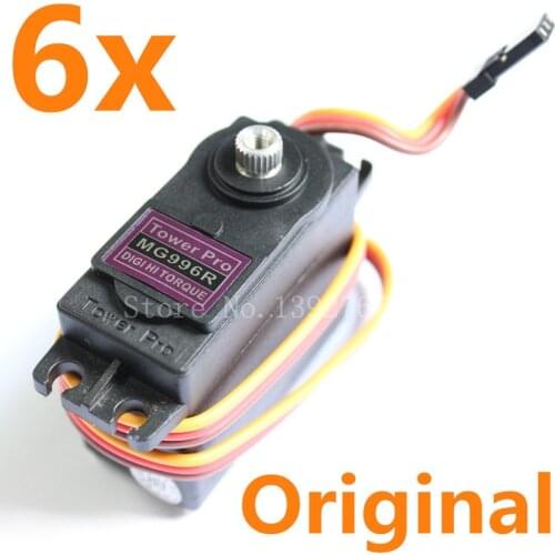 6Pcs/lot TowerPro MG996R Digital Servo High Torque Metal Gear For JR RC Car Robot Upgraded MG995 RC Robot RC Car RC Helicopter