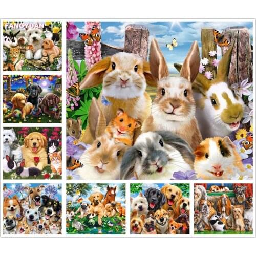 Diy 5D Diamond Painting Dog Cross Stitch Picture Handmade Diamond Embroidery Animals Mosaic Full Kits Needlework Home Decor Gift