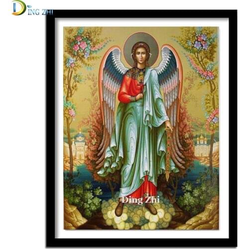 Full Drill 5D Diamond Painting Guardian Angel Picture Religion Portrait Rhinestone Diamond Embroidery Cross Stitch Home Decor