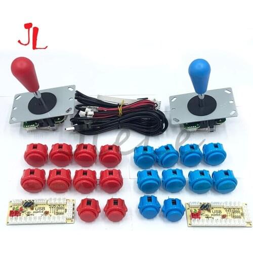 Arcade DIY Kit Zero Delay USB Controller PC Sanwa Oval ball Joystick with Push Buttons for PC PS3 for pandora game