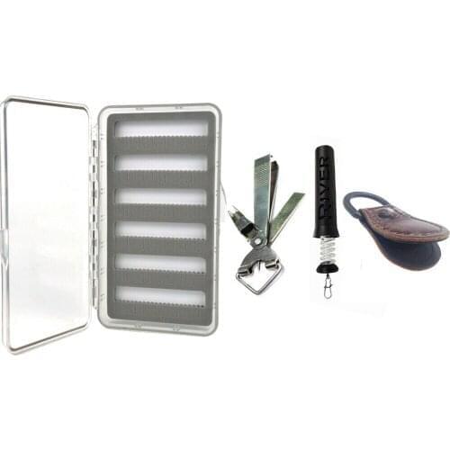 Aventik Hook Foam Fly Box With Multi-function Fishing Tool Retractable Zinger