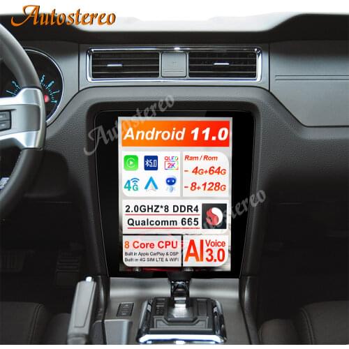 Tesla style Android 9.0 4+64GB Car GPS Navigation For Ford Mustang GT 2010-2014 Head Unit Multimedia Player Radio Tape Recorder