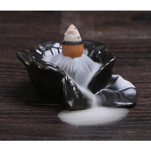 Incense Or Burners Creative Home Decor Lotus Burner Ceramic Censer Backflow Incense Cones Incense Stick Burner