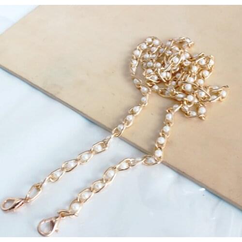 Imitated Pearl Bag Chain Exquisite Gentle Wide Chain practical Clip Lobster Clasp Elegant beautiful Simple Luggage Accessories