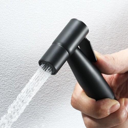 Black stainless steel toilet spray gun dumb black hand cleaning woman washer pressurization black spray gun nozzle