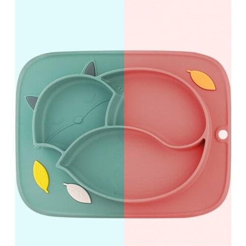 Easy Cleaning Kids Plate Cartoon Shape Suction Cup Bottom BPA Free Baby Training Dining Dish for Boys Girls