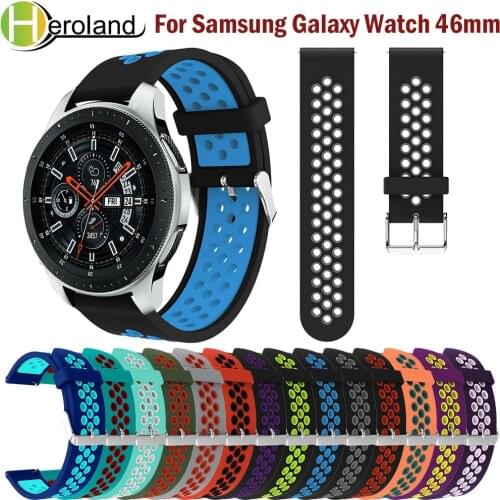 For Samsung Galaxy Watch 46MM / Gear S3 smart Watchband Silicone 22MM Sport Wriststrap Bracelet For Huawei GT 2 46mm / gt 2 pro