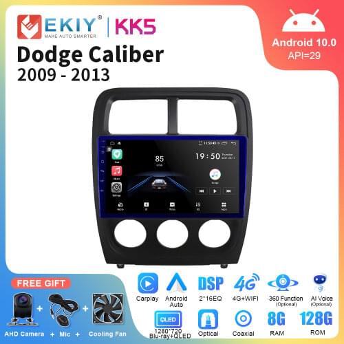 EKIY Car Radio Android 10.0 8 Core For Dodge Caliber 2009-2011 Autoradio WIFI Multimedia GPS Navi Stereo Video Player RDS DSP HU