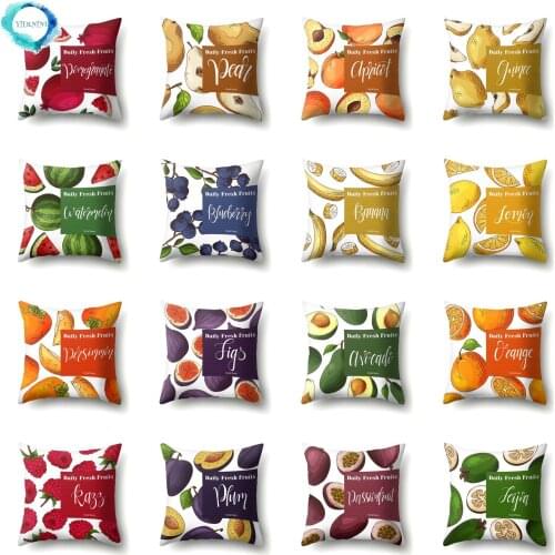 Fruits Watermelon Polyester Decorative Cushion Cover Summer Fresh Throw Pillow Covers Lemon Banana Pattern for Sofa Living Room