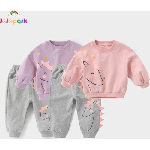 Baby Girls Clothing Sets Spring Autumn Cute Unicorn Printing Top and Pants Set for Children 2pcs Suit