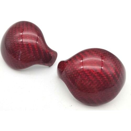 2pcs Red Real Carbon Fiber Shift Knob Cover For Ford Mustang 2015-2019