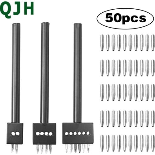 Leather round punching tool 4/5/6/8 mm pitch needlework stitching DIY leather craft punching tool 2/4/6/hole with punching punch