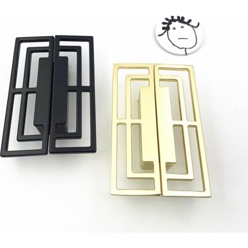 LCH Ancient Chinese Style Newly Zinc Alloy BlackGold Copper Color Handle Cabinet Drawer Pull Knob Door Pull Statistical Hardware