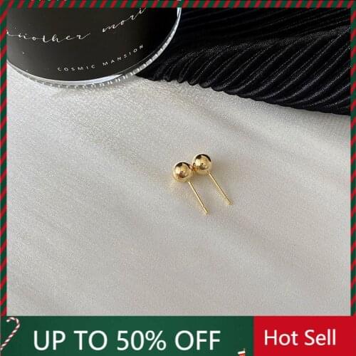 Small Golden Bean Golden Ball Earrings Punk Simple Needle Ear Bone Nails Everyday All-match Earrings for Women