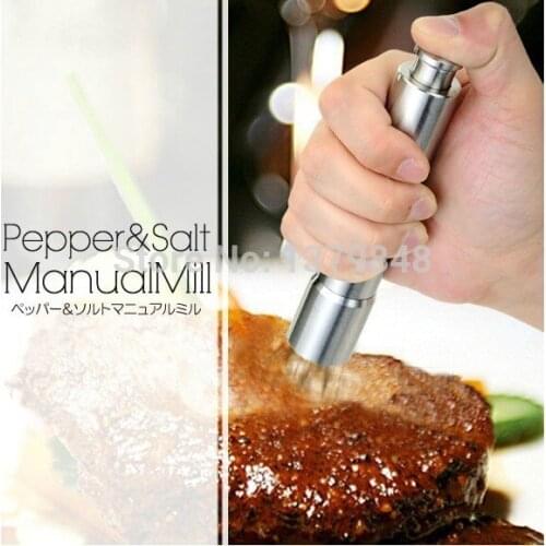 4pcs/lot Stainless Steel Pepper & Salt Herb Mill Grinder Gourmet Cooking tools Kitchen tool