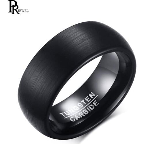 Top Quality Black 100% Tungsten Carbide Wedding Ring for Men Matte Finished Comfort Fit US size 7 8 9 10 11 12
