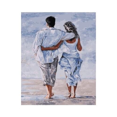 DRAWJOY Figure Painting Framed DIY Painting By Numbers Oil Painting Home Decor For Living Room Coloring By Numbers On Canvas