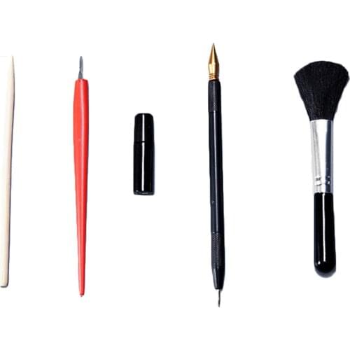 5 PCS Painting Drawing Arts Tools Set Stick Scraper Repair Fluid Scratch Pen Black Brush Sketch Art Painting Papers Boards Toys