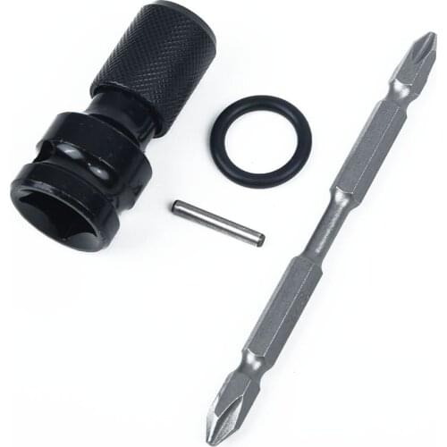 Set Of 4pcs Air Impact Wrench Adapter 1/2on 1/4 Nut-on Bit Hex Shaft Supply