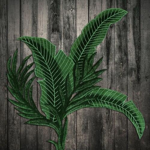 2piece Green Banana Leaf Patch Embroidery Applique Patches For Clothing Dress Appliques Leaf Patches