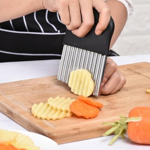 Stainless Steel Potato Chips Making Peeler Cutter Vegetable Kitchen Knives Fruit Tool Knife Accessories Wavy Cutter