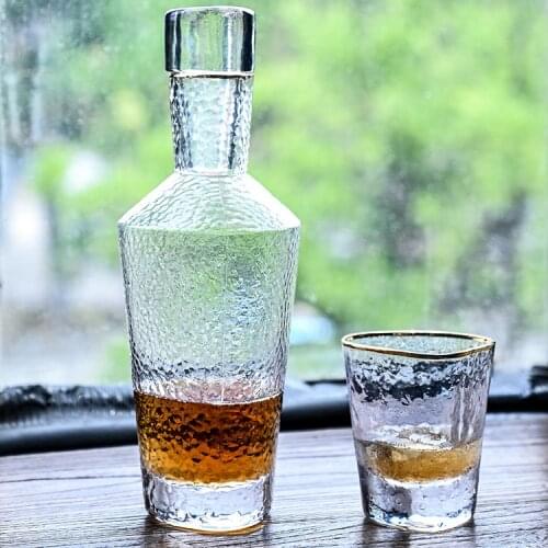 Phnom Penh triangular hammer glass wine bottle set spirits whisky glass household decanter set home bars shot glasses set