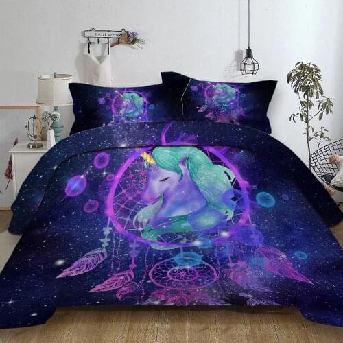 Horse Dream Catch Duvet Cover Pillowcase Set With Zipper Closure Single Double Full Queen King Size Comforter Cover Duvet Cover