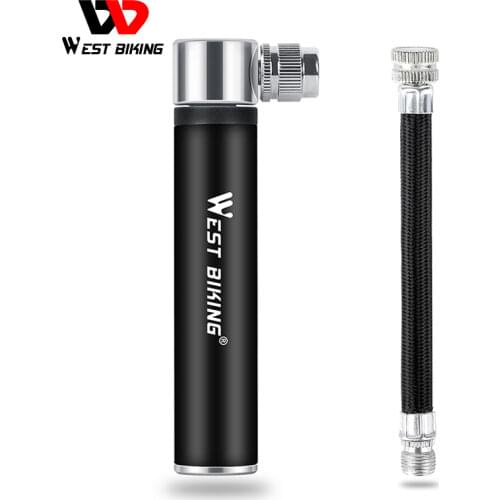 WEST BIKING Portable Mini Bicycle Pump Aluminum Alloy Cycling Hand Air Pump AV/FV Ball Tire Inflator MTB Mountain Bike Pump