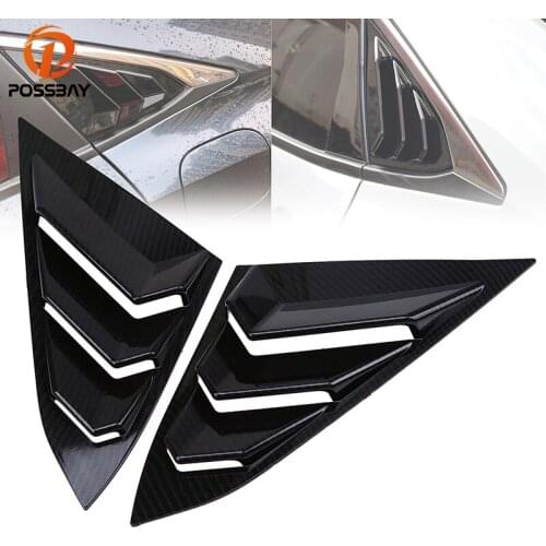 POSSBAY Left Right Side Car Sticker Auto Side Window Louver Scoop Cover Vent for Honda Civic Sedan 2016-present Rear Window Deca