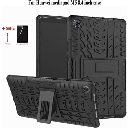 Rugged Hybrid Heavy Duty Armor Case For Huawei Mediapad M5 8.4 inch SHT-AL09 SHT-W09 Funda Rubber Sport Silicon Cover +film Pen